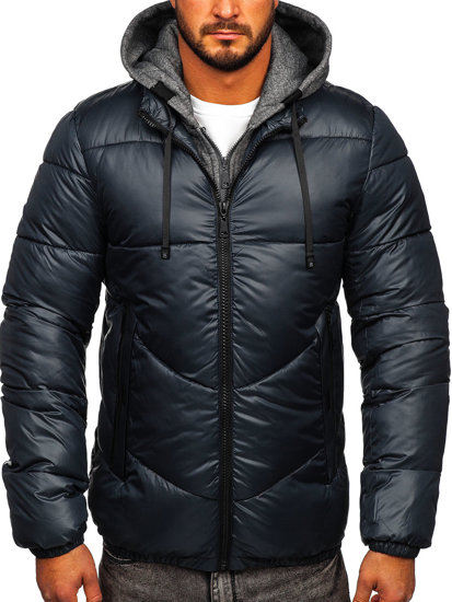 Men's Winter Quilted Jacket Graphite Bolf B2906