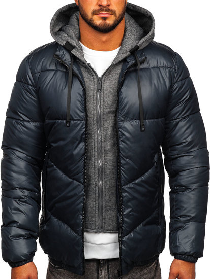 Men's Winter Quilted Jacket Graphite Bolf B2906