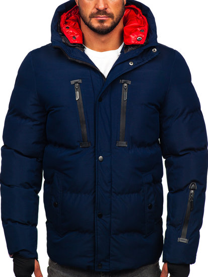 Men's Winter Quilted Jacket Navy Blue Bolf 5M771