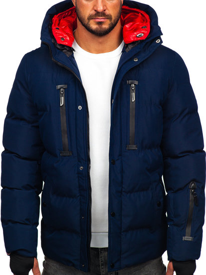 Men's Winter Quilted Jacket Navy Blue Bolf 5M771