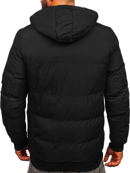 Men's Winter Quilted Reversible Jacket Black Bolf 5M761