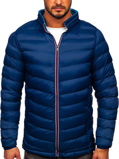 Men's Winter Quilted Sport Jacket Navy Blue Bolf 1100