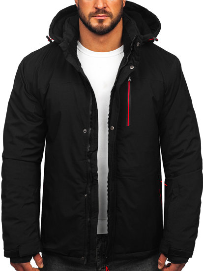 Men's Winter Ski Jacket Black-Red Bolf 7097