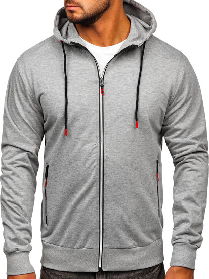 Men's Zip Hoodie Grey Bolf B033