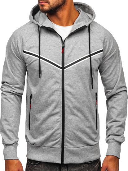 Men's Zip Hoodie Grey Bolf B035