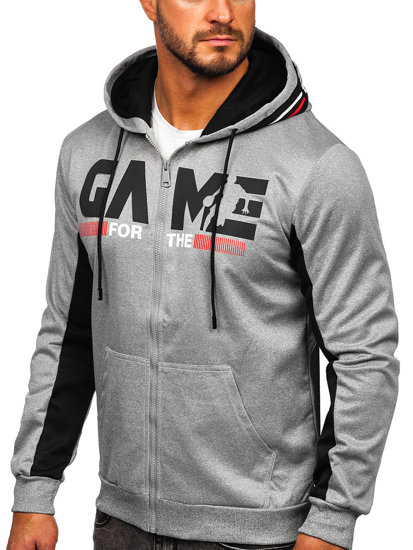 Men's Zip Hoodie Grey Bolf HY961