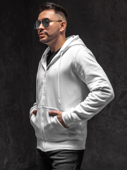 Men's Zip Hoodie White Bolf 2008A1