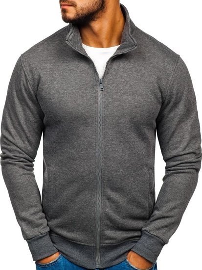 Men's Zip Stand Up Sweatshirt Anthracite Bolf B002