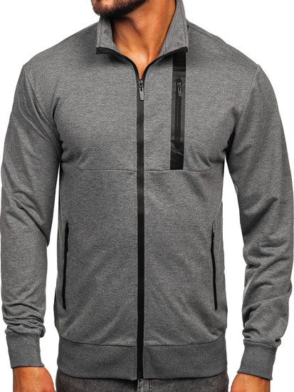 Men's Zip Stand Up Sweatshirt Anthracite Bolf B226