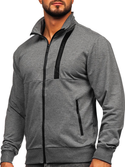 Men's Zip Stand Up Sweatshirt Anthracite Bolf B226