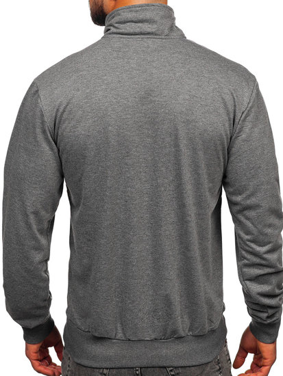 Men's Zip Stand Up Sweatshirt Anthracite Bolf B226