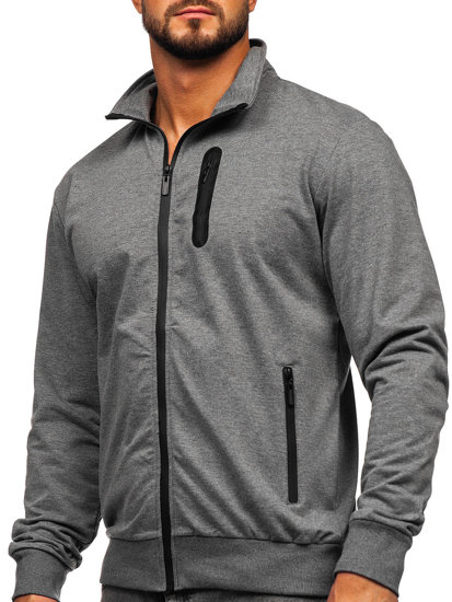 Men's Zip Stand Up Sweatshirt Anthracite Bolf B228