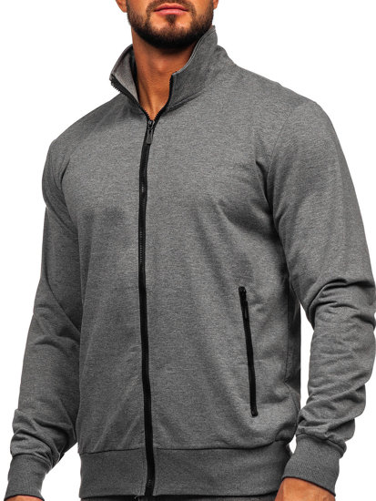 Men's Zip Stand Up Sweatshirt Anthracite Bolf B230