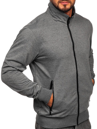 Men's Zip Stand Up Sweatshirt Anthracite Bolf B230