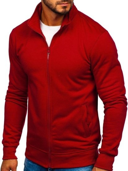 Men's Zip Stand Up Sweatshirt Claret Bolf B002