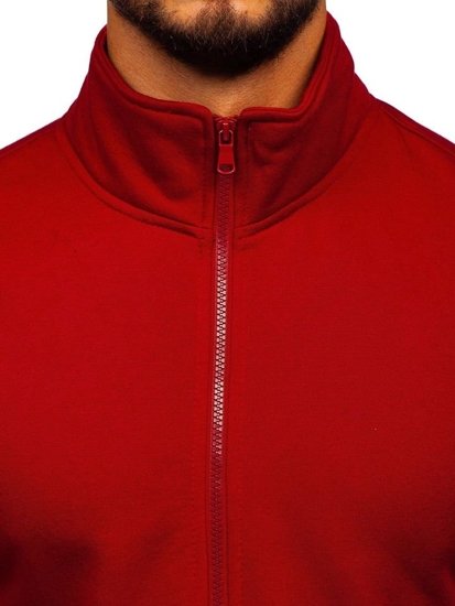 Men's Zip Stand Up Sweatshirt Claret Bolf B002