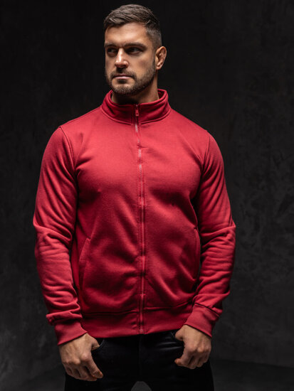 Men's Zip Stand Up Sweatshirt Claret Bolf B002