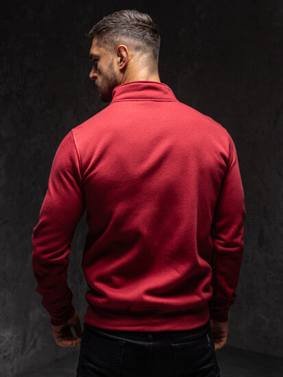 Men's Zip Stand Up Sweatshirt Claret Bolf B002A1