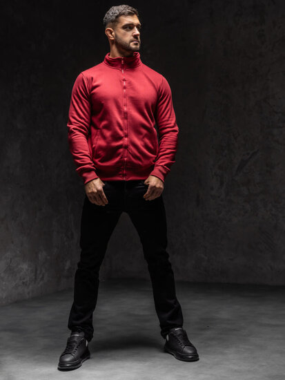 Men's Zip Stand Up Sweatshirt Claret Bolf B002A1