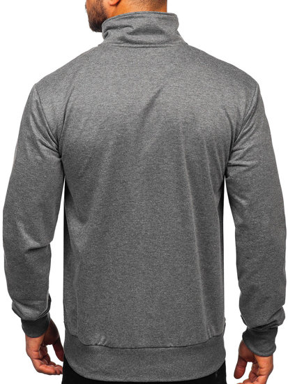 Men's Zip Stand Up Sweatshirt Graphite Bolf B069