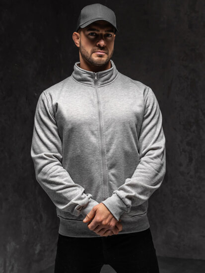 Men's Zip Stand Up Sweatshirt Grey Bolf B002A1