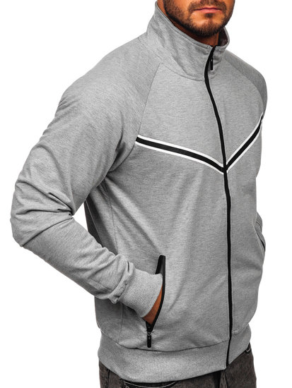 Men's Zip Stand Up Sweatshirt Grey Bolf B062