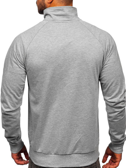 Men's Zip Stand Up Sweatshirt Grey Bolf B062