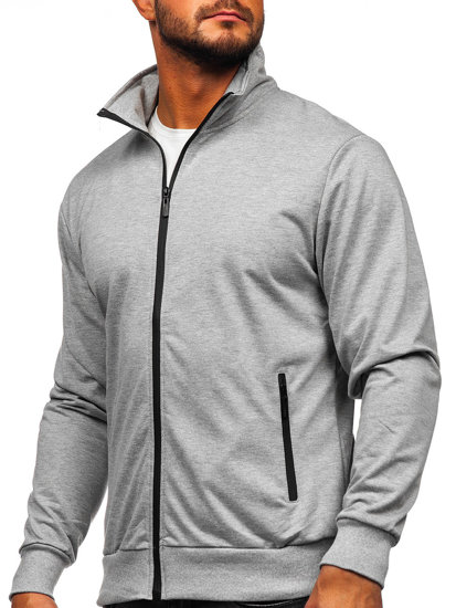 Men's Zip Stand Up Sweatshirt Grey Bolf B069