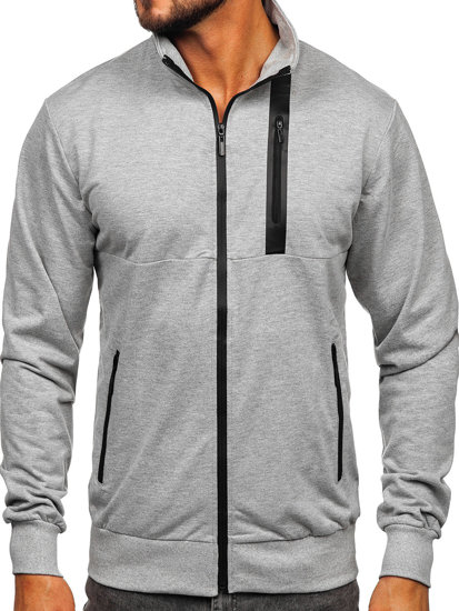 Men's Zip Stand Up Sweatshirt Grey Bolf B226