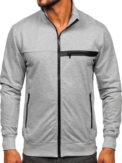 Men's Zip Stand Up Sweatshirt Grey Bolf B227