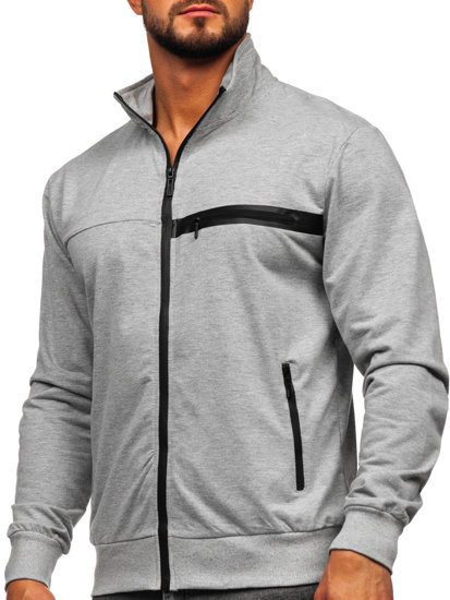 Men's Zip Stand Up Sweatshirt Grey Bolf B227