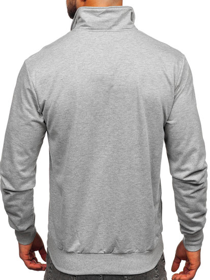 Men's Zip Stand Up Sweatshirt Grey Bolf B227