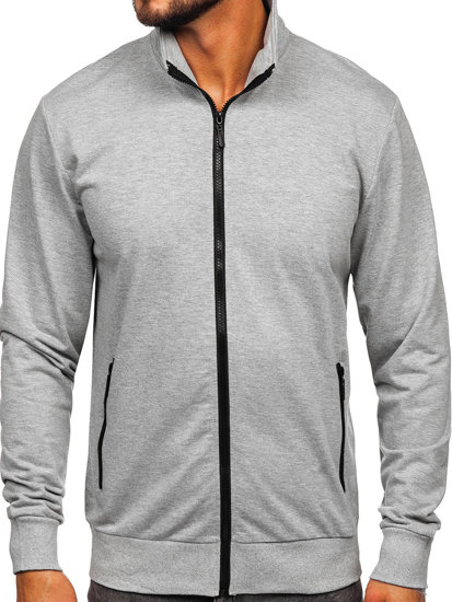 Men's Zip Stand Up Sweatshirt Grey Bolf B230