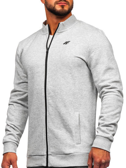 Men's Zip Sweatshirt Light Grey 4F BLM351