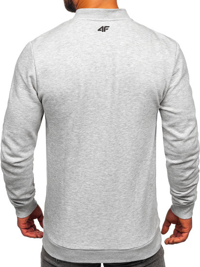 Men's Zip Sweatshirt Light Grey 4F BLM351