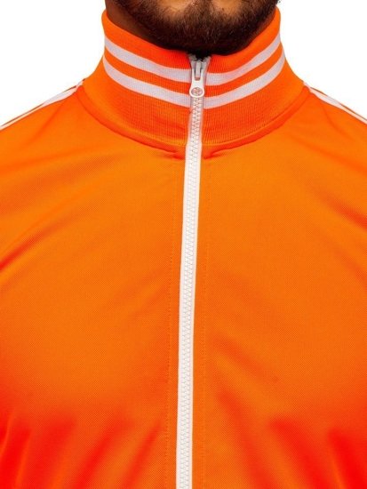 Men's Zip Sweatshirt Stand Up Retro Style Orange Bolf 11113