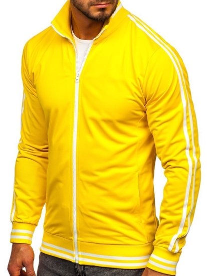 Men's Zip Sweatshirt Stand Up Retro Style Yellow Bolf 11113