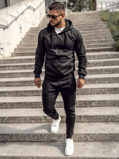 Men's Zip Tracksuit Black Bolf D004