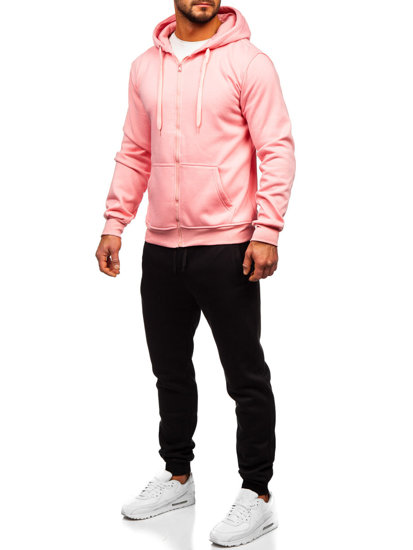 Men's Zip Tracksuit Light Pink Bolf D004