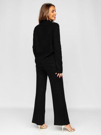 Women's 2-Piece Knitted Tracksuit Black Bolf J51928AB