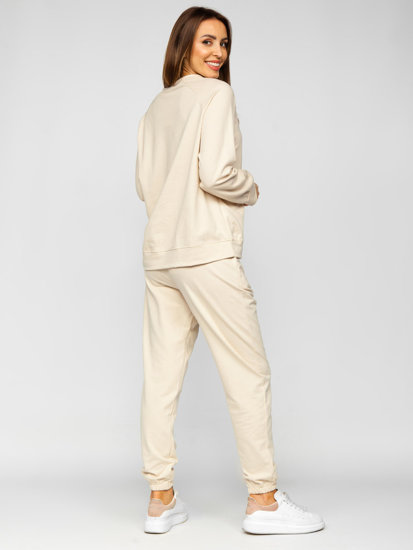 Women's 2-Piece Tracksuit Beige Bolf 52308