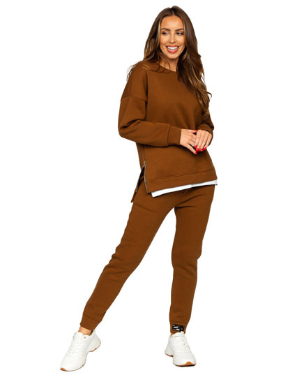 Women's 2-Piece Tracksuit Chocolate Bolf T2247