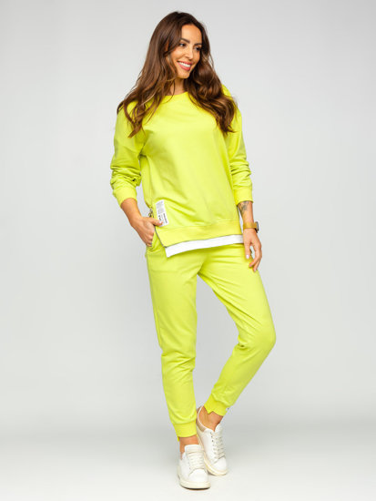 Women's 2-Piece Tracksuit Lime Green Bolf VE05