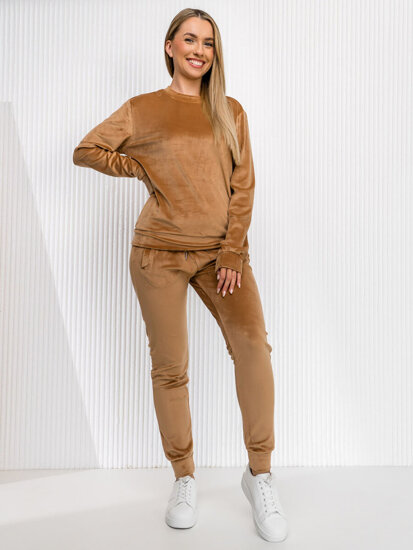 Women’s 2-Piece Velour Outfit Camel Bolf 8C1173