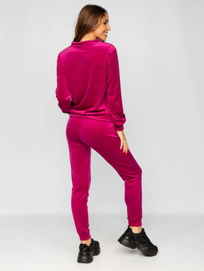 Women's 2-Piece Velour Tracksuit Fuchsia Bolf 637