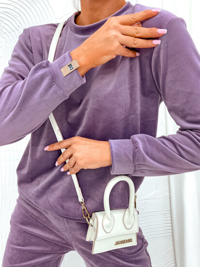 Women's 2-Piece Velour Tracksuit Violet Bolf 675