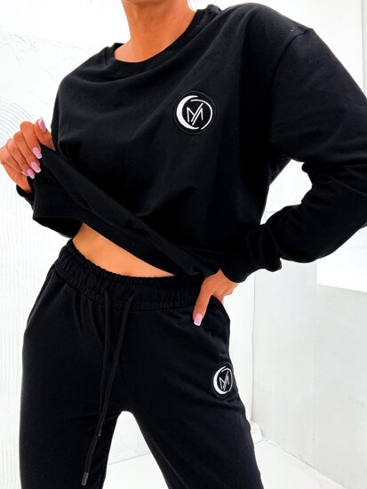 Women's 2-piece Cotton Tracksuit MOON Black Bolf VE64