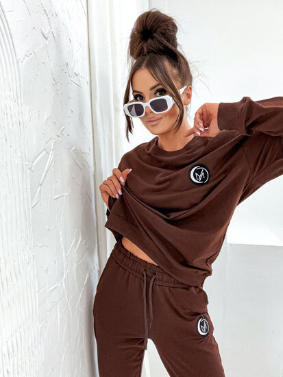 Women's 2-piece Cotton Tracksuit MOON Chocolate Bolf VE64