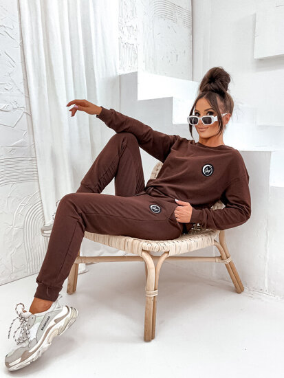 Women's 2-piece Cotton Tracksuit MOON Chocolate Bolf VE64