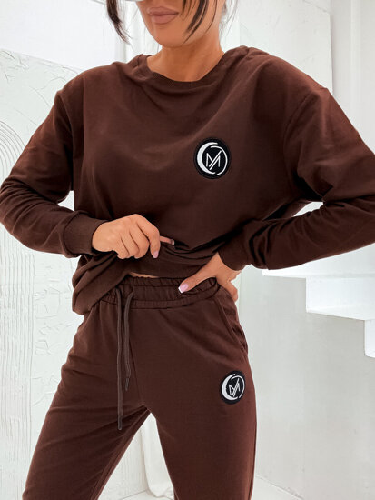 Women's 2-piece Cotton Tracksuit MOON Chocolate Bolf VE64